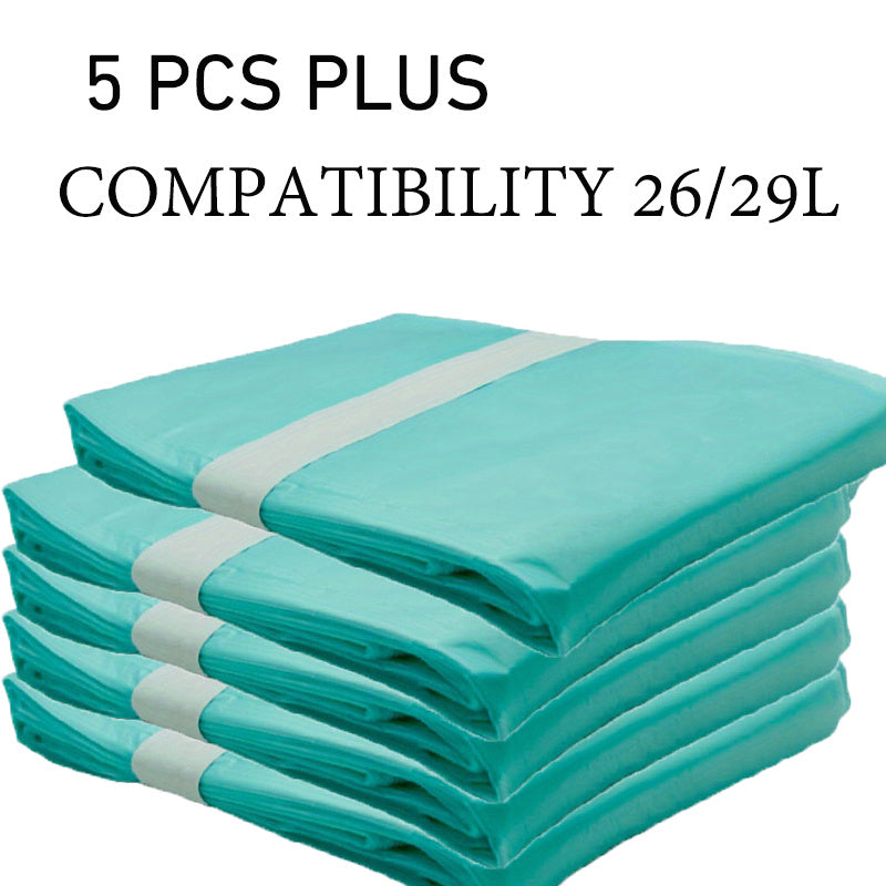 5-Pack Extra Thick Diaper Pail Refill Bags, Fully Compatible with Korbell 26L & 29L Plus Diaper Pail, 10 Meters Long x 42cm Wide, Turquoise 420