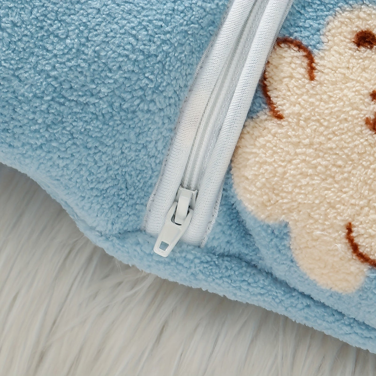 Baby Fleece Sleep Sack, Cute Blue Bear Snowflake Long Sleeve Wearable Blanket with Double-Way Hidden Zipper, Anti-Kick Soft Warm Baby Sleeping Bag for Autumn & Winter, Sizes 0-18 Months