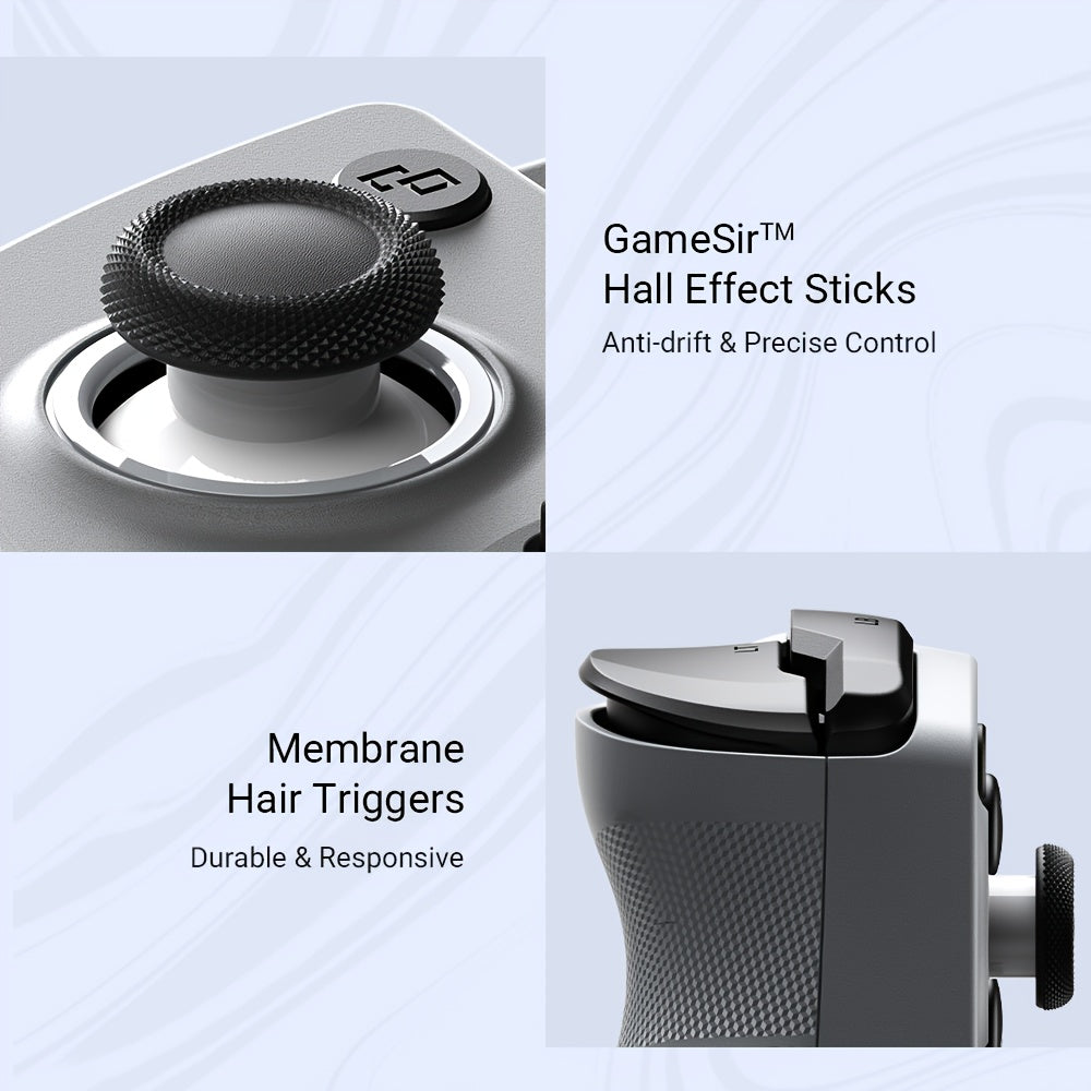 GameSir X5 Lite Mobile Game Controller Hall Effect Sticks 135g Ultra-Light Turbo Pass-Through Charging Type-C for iOS iPhone Android FPS MOBA Grey