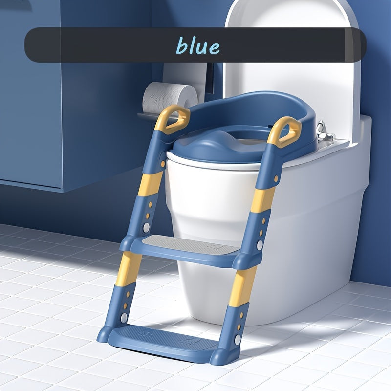 Foldable Kids Potty Training Seat with Step Stool, 2-in-1 Toddler Toilet Training Seat with Folding Step for Boys & Girls, Portable Compact Potty Seat for Home & Travel