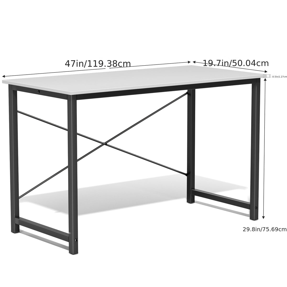 Computer Office Desk with Storage Bag & Headphone Hook 47 / 55 / 63 In Writing Gaming & Study Table for Small Spaces Home & Bedroom – Black White & Rust