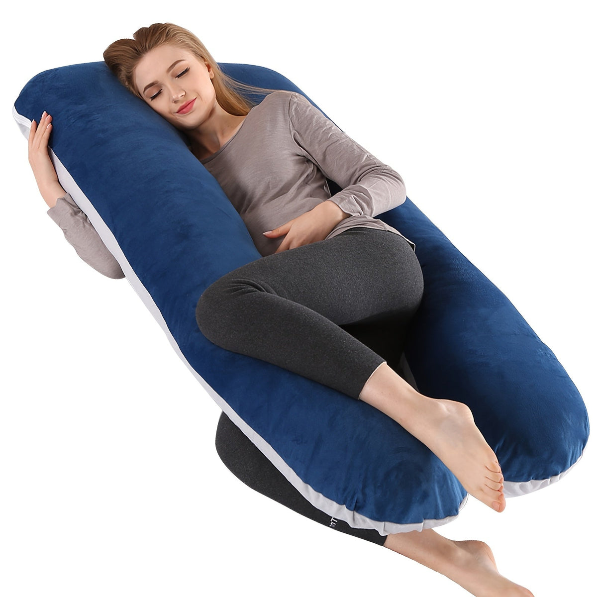 Multi-Functional Sleep Support Pillow for Back Legs & Belly, Soft Comfortable Body Companion Pillow with Cooling Fabric Options, Multiple Colors Including Grey Green Purple Pink Black & Blue