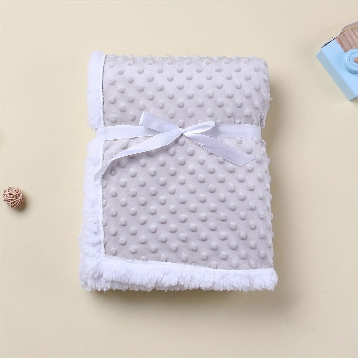 Double Layer Sherpa Kids Blanket Soft Doudou Touch for Spring Fall Winter – Cozy Children’s Throw for Boys Girls Grey Pink Blue White