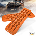 2-Pack Off-Road Traction Boards Recovery Tracks 10 Ton Capacity 40x11.8 Inch Nylon 66 Teeth with 2 Leashes and Carry Bag for Sand Mud Snow Desert 4x4 4WD Orange Red Black
