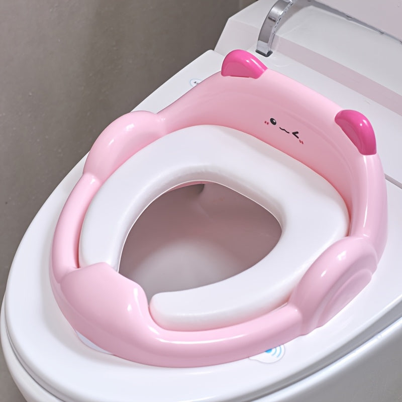 Baby Potty Training Toilet Seat for Boys & Girls, Soft Cushioned Toddler Toilet Seat with Safe Non-Slip Design, Easy to Clean Potty Seat for Toddlers, Pale Yellow Blue & Pink