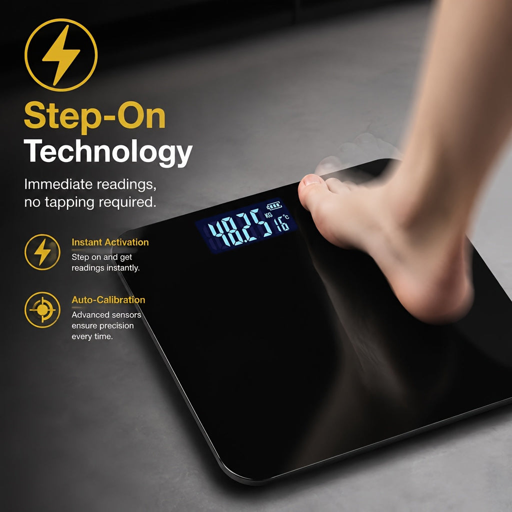High Precision Digital Bathroom Scale LED Display Temperature KG Pounds Switch Tempered Glass Wide Platform for Home Gym Dorm Black White 260mm 280mm