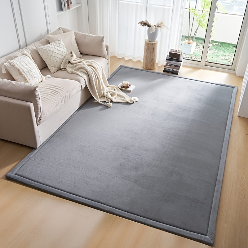 Japanese Tatami Foam Area Rug – 1.18" Thick Coral Velvet Padded Crawling Mat for Kids Playroom Nursery Living Room Yoga in 6 Colors & 5 Sizes