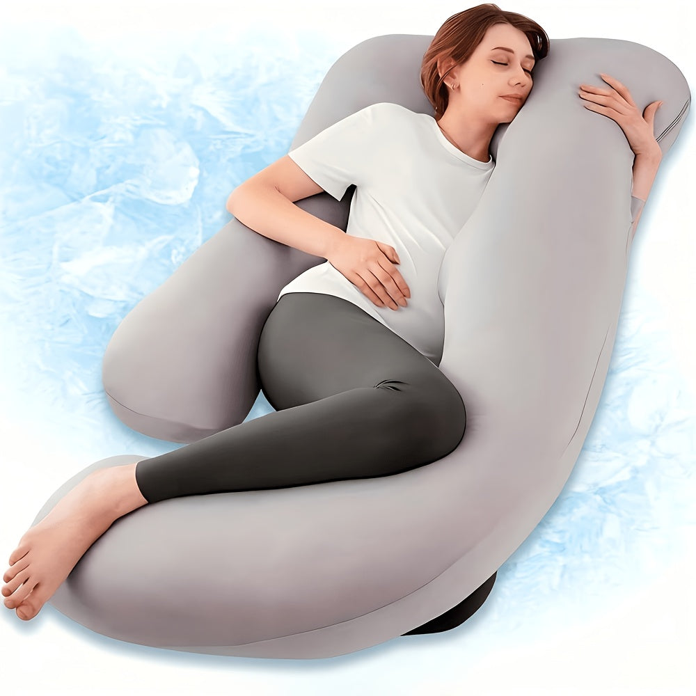 U-Shaped & J-Shaped Pregnancy Pillow, Full Body Maternity Pillow with Removable Cover for Full-Body Support, Machine Washable, All-Season Comfort, Multiple Styles & Colors