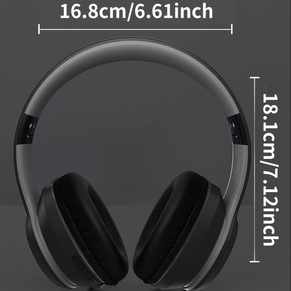 Wireless Bluetooth Over-Ear Headphones with Detachable In-Ear Earbuds, Built-In Microphone, Active Noise Isolation, Retractable Foldable Design, Hi-Fi Stereo Audio for Music Gaming Work - 2 Colors