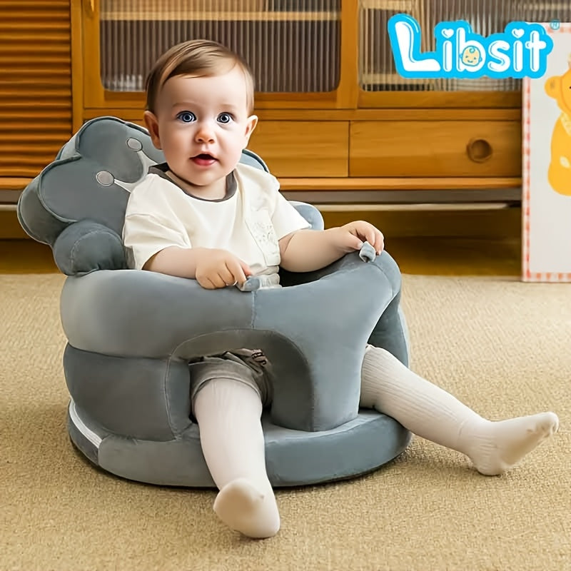 Baby Crown Floor Seat, Cute Sit-Me-Up Support Sofa Chair for Infants Learning to Sit, Baby Sitting Support Seat for Boys & Girls, 5 Colors Including Green Purple Grey Blue & Pink