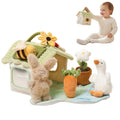 Baby Cartoon Rabbit Carrot Grasping Toy, Infant Hand Movement & Color Cognition Training, Interactive Early Education Starter Toy for Babies & Toddlers