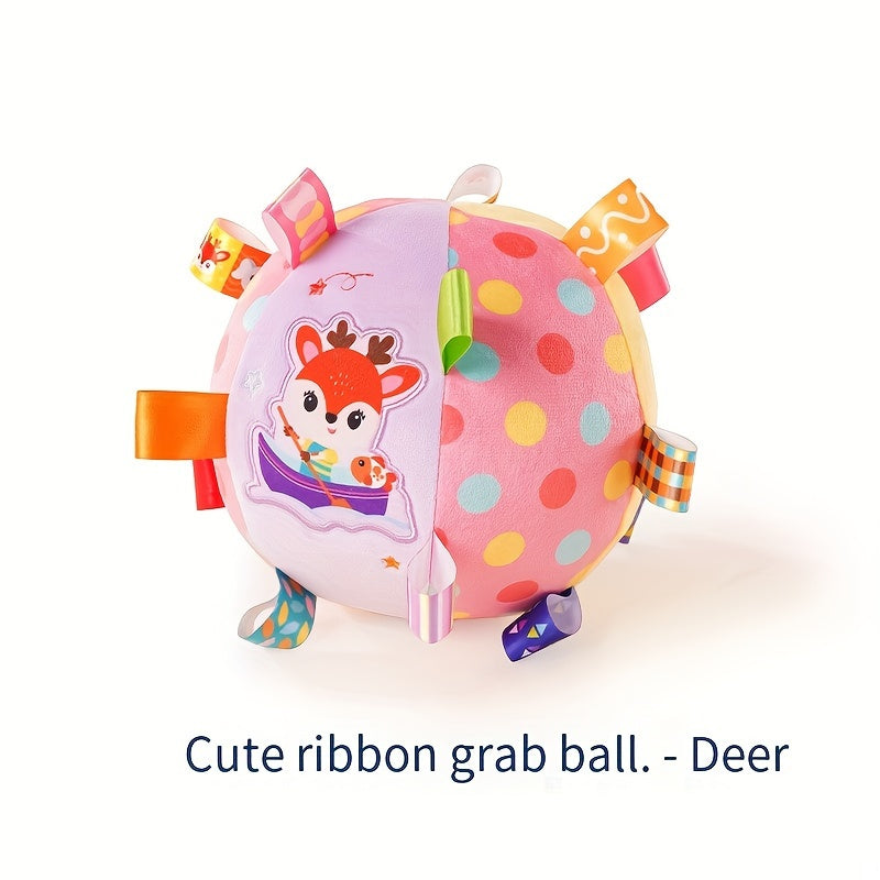 Baby Grasp Ball Rattle Toy for Newborns, Soft Animal Sensory Shaker for Infant Hand Grasp Training & Early Learning, Cute Animal Designs for Boys & Girls 0-12 Months, Baby Shower Gift