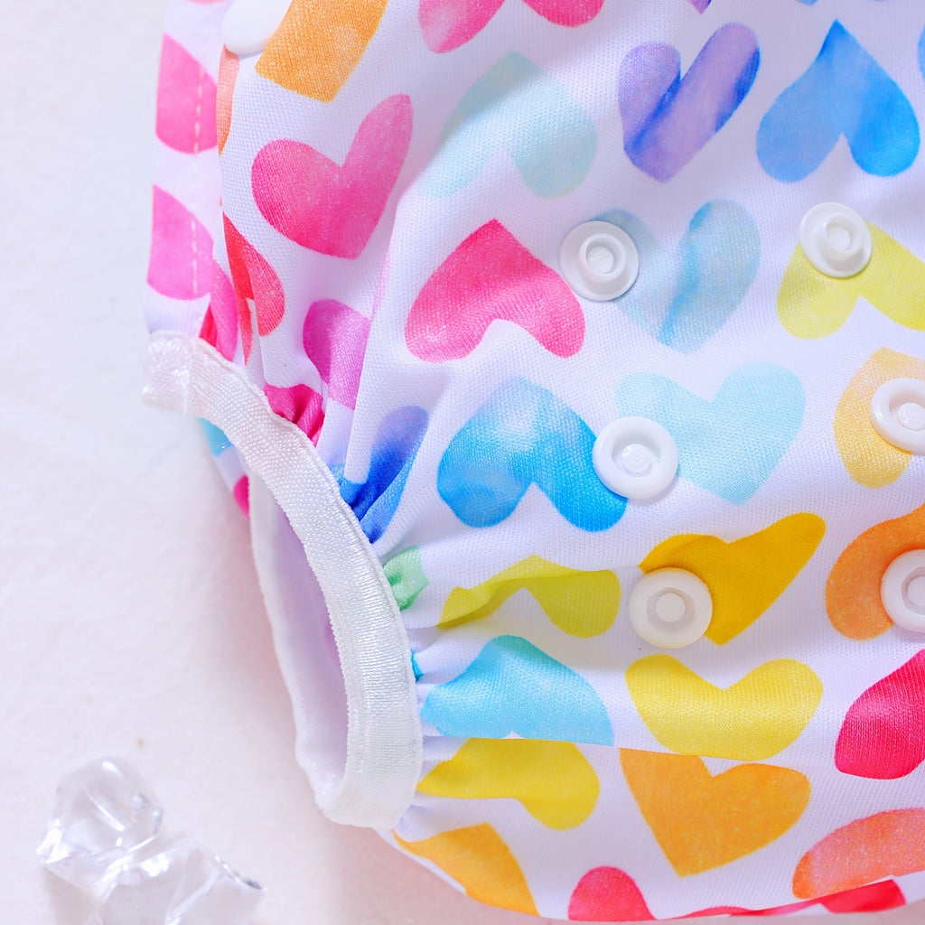 3-Pack Reusable Baby Swimming Diapers, Adjustable Snap One-Size Washable Swim Nappy Diapers for Baby Girls & Toddlers, Eco-Friendly Reusable Swim Diapers, Ideal Baby Shower & Christmas Gift