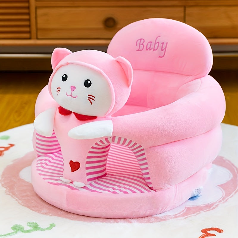 Cartoon Style Baby Sit-Me-Up Learning Pillow & Sofa Floor Seat, Infant Sitting Support Cushion for Learning to Sit, Cute Baby Chair Floor Seat for Babies & Toddlers, Green, Rose, Khaki & Pink
