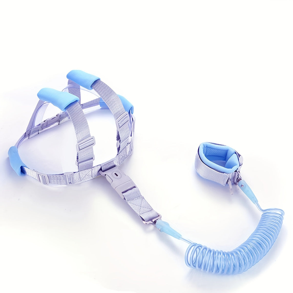 Baby Anti-Lost Wrist Leash Safety Harness, Retractable Spring Traction Rope with Wristband & Key Lock, Toddler Walking Leash for Parents & Kids in 55 & 63 Inch Lengths, Blue & Pink
