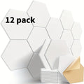 Acoustic Soundproof Panels 12-Pack - Self-Adhesive High-Density Sound Absorbing Tiles 11.81"x10.24" for Home Theater, Recording Studio & Office - Echo & Noise Reduction - White, Black & Silvery Gray