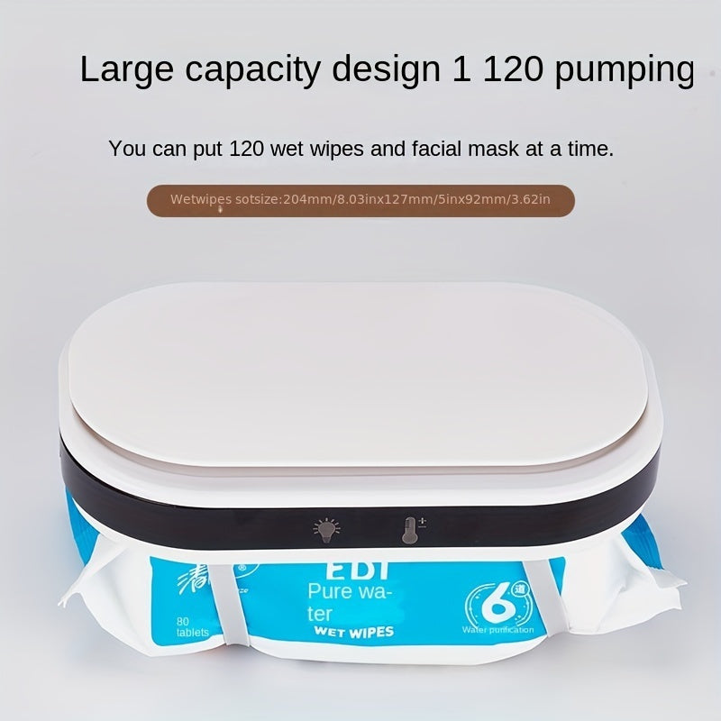 USB Portable Wet Wipe Warmer Heater, Constant Temperature Even Heating Moisturizing Tissue Dispenser Heater, Prevents Drying Reusable Baby Wipe Warmer for Diaper Changes, White