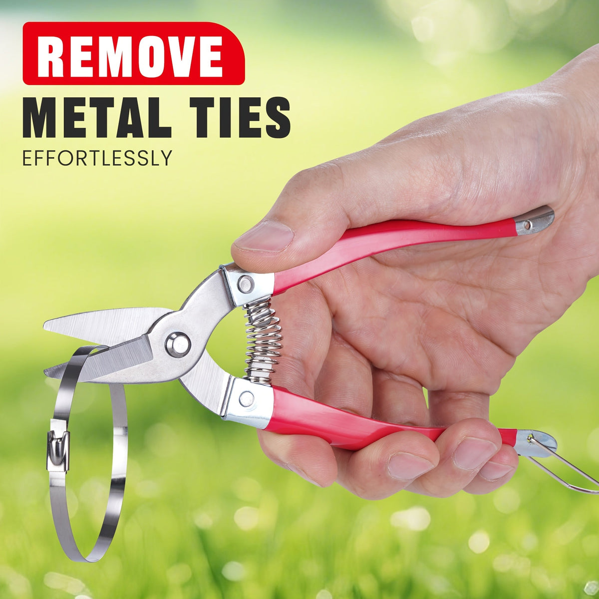 Stainless Steel Cable Tie Gun Kit - 155pcs 304 Metal Zip Ties in 3 Sizes, Tensioning & Cutting Tool, Self-Locking for Fence, Exhaust Pipe, Cable Bundling, Chicken Coop & Outdoor Repair - Red