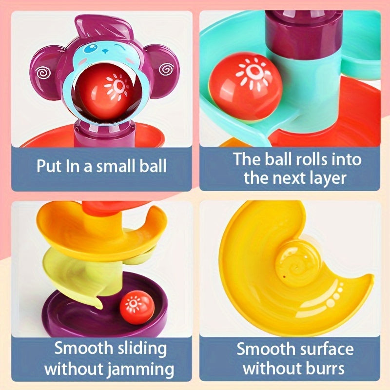 Orbital Fun Track Ball Tower, Rolling & Spinning Ball Early Education Toy for Toddlers, Develops Motor Skills & Cause-and-Effect Learning, Fun Birthday & Holiday Gift