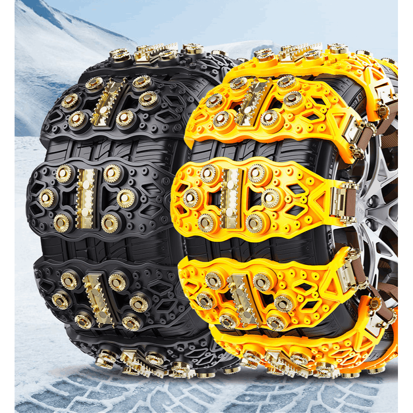 10-Pack Universal Anti-Slip Snow Tire Chains – Anti-Slip Studs for Snow, Ice, Mud & Sand, Easy Install & Removal, Fits Tire Width 165–265mm, for 4x4, ATV, UTV, SUV, Truck & Pickup, Yellow or Black – Nova Mart