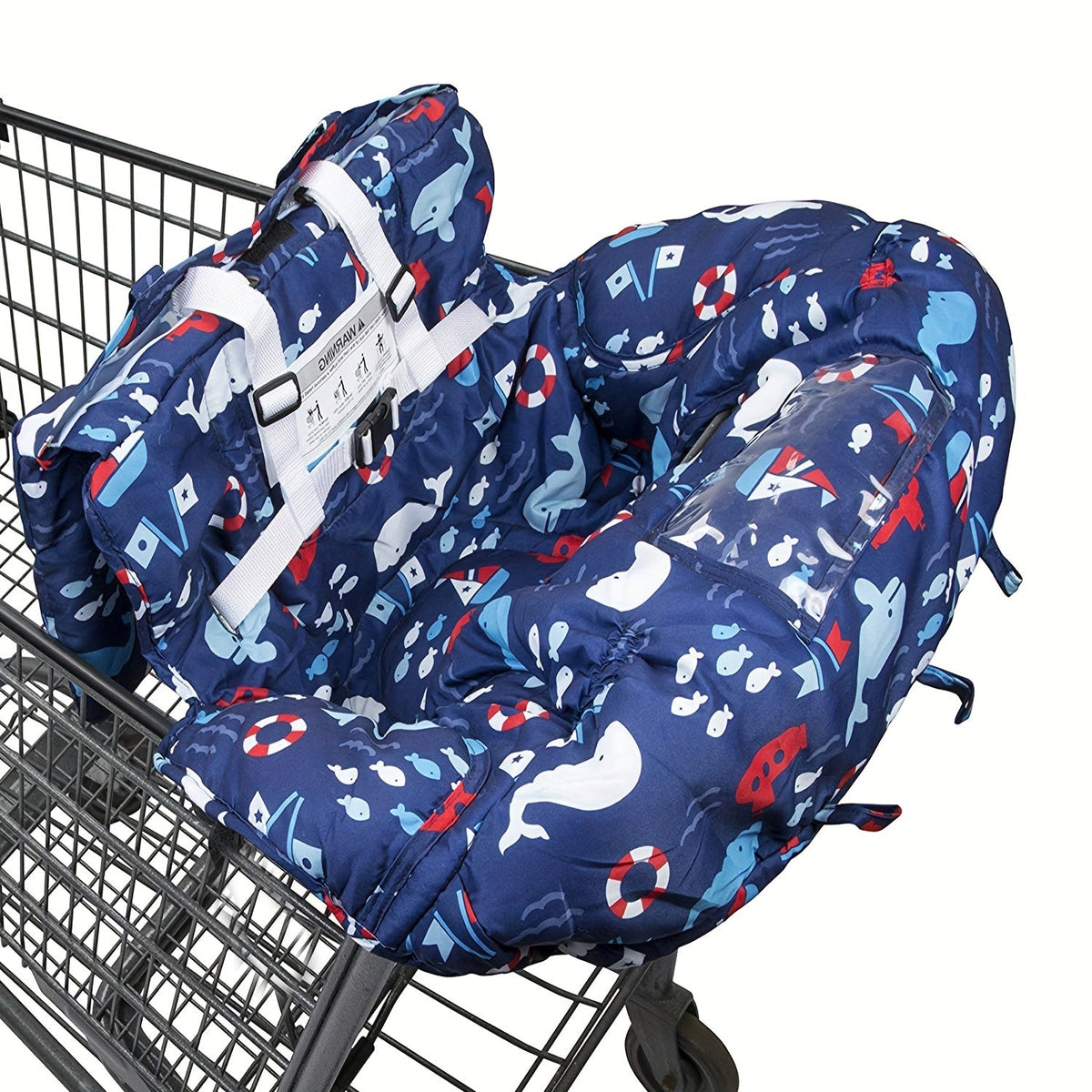 Thickened Baby Seat Cushion & Protective Mat for Stroller High Chair & Shopping Cart Trolley, Soft Comfortable Hollow Filling Seat Pad, 3 Colors Including Black Colorful & Grey