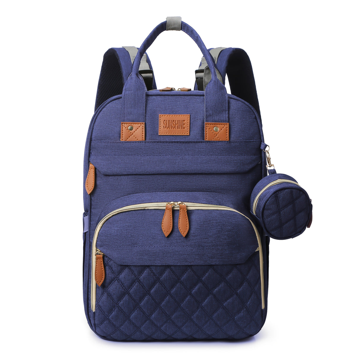 Lamroro Diaper Bag Backpack with Changing Station & Pad, Large Capacity Multi-Functional Travel Bag for Moms & Dads, Stylish Baby Shower Gift, 4 Colors Including Red Black Light Blue & Dark Blue