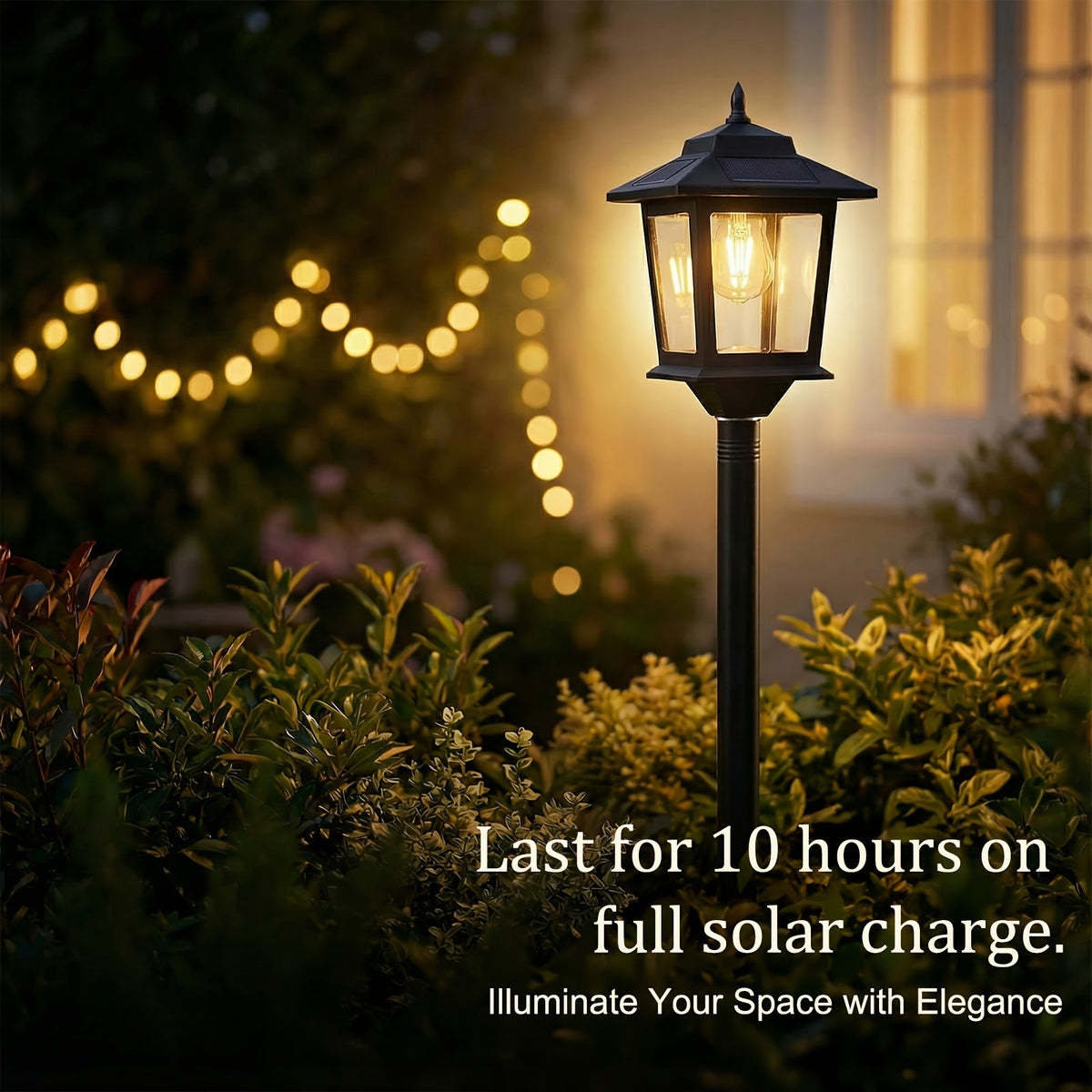 2-Pack 63" Solar Lamp Post Lights - IP44 Waterproof, 1800LM, Warm White, Replaceable Bulb - Garden, Patio, Pathway & Driveway - Halloween & Christmas Outdoor Decorative Pole Lights