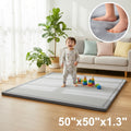 Ultra Soft 1.3" Thick Baby Play Mat, Extra Large Non-Slip Velvet Tummy Time & Crawling Mat for Babies Toddlers & Kids, Easy Care, Gray, 3 Sizes Including 50x50" 79x59" & 71x59"