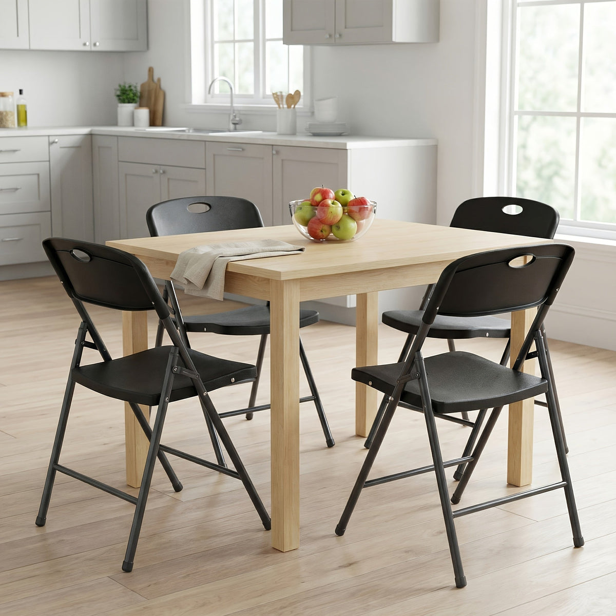 Plastic Folding Chairs 375LB Heavy Duty Lightweight Foldable Set of 2 4 6 for Office Party Outdoor Events Camping Wedding Black White