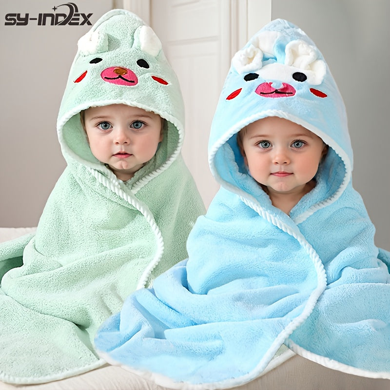 2-Pack Infant & Toddler Hooded Bath Towels, Ultra-Soft Super Absorbent Animal Pattern Hooded Baby Towels for Boys & Girls, 31.5" x 31.5", Multiple Color Combinations