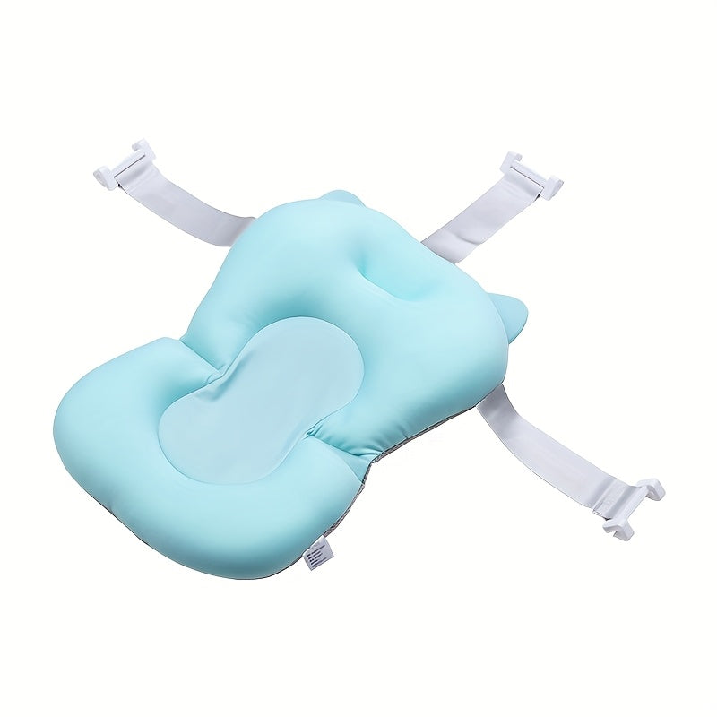 Baby Bath Seat Support Net & Cushion, 18x13 Inch Soft Anti-Slip Bath Mat Pillow for Newborn to Toddler Tub, Star Dinosaur Crown Pink & Blue Styles