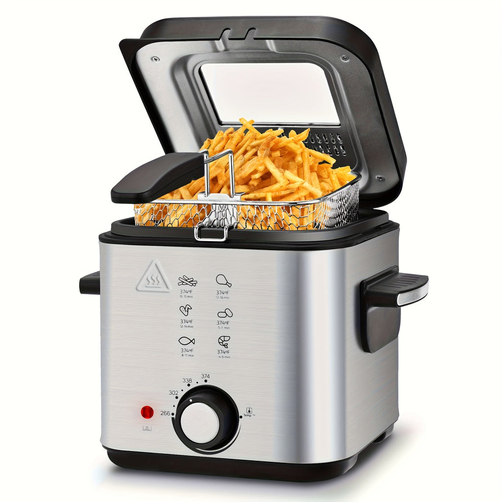 Susteas Household Deep Fryer - 1500W, Non-Stick Inner Pot, Adjustable Temperature Control, Stainless Steel Frying Basket - 1.5L, 2.5L, 3L, 5L & 6L