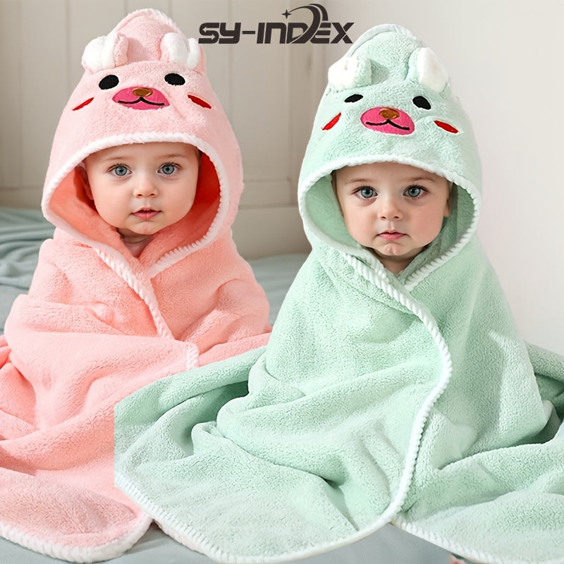 2-Pack Infant & Toddler Hooded Bath Towels, Ultra-Soft Super Absorbent Animal Pattern Hooded Baby Towels for Boys & Girls, 31.5" x 31.5", Multiple Color Combinations