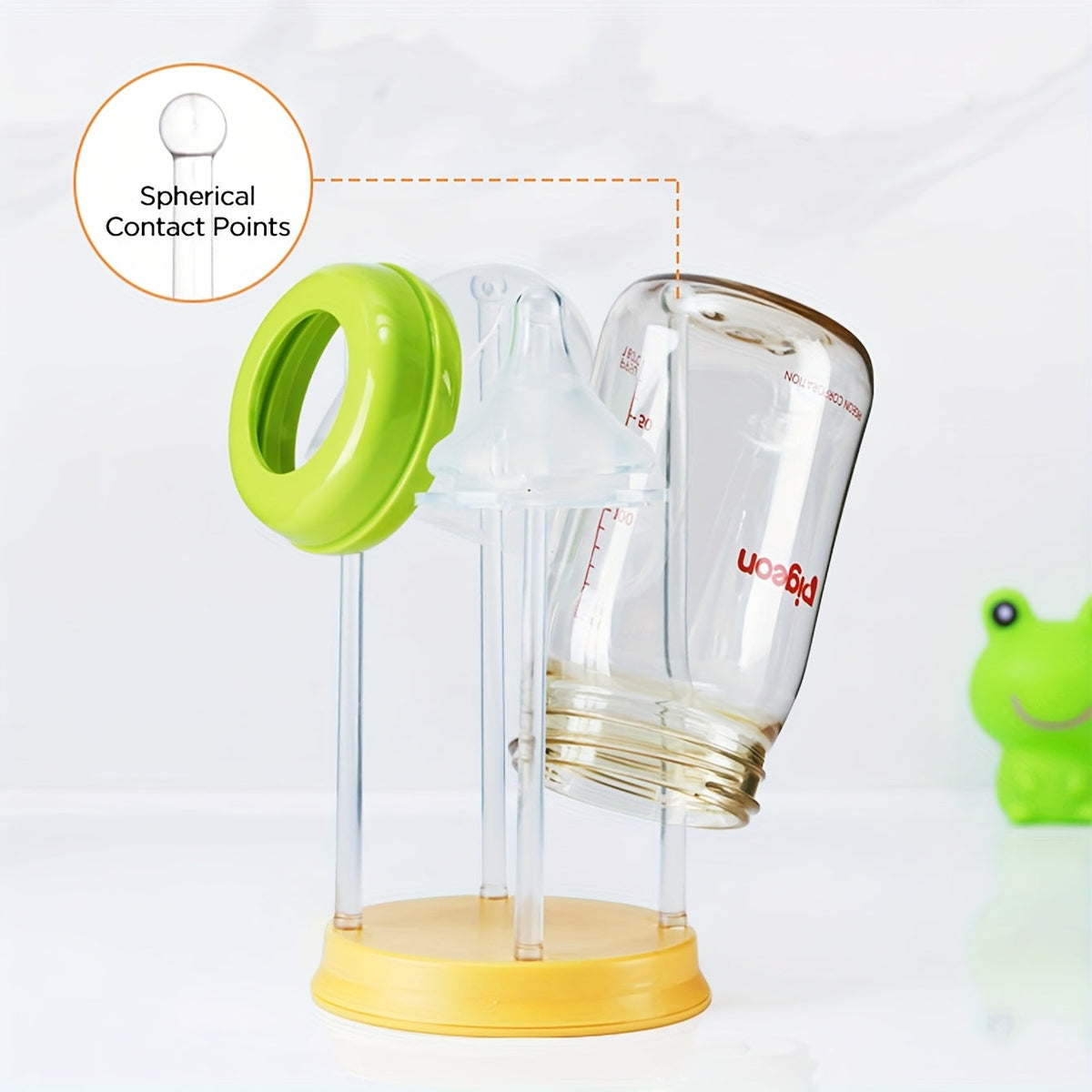 Travel Baby Bottle Brush Cleaning Set, Extendable Bottle Brush with Nipple Brush Straw Cleaner Built-In Drying Rack & Soap Dispenser, Portable Bottle Cleaning Kit for Home & Travel