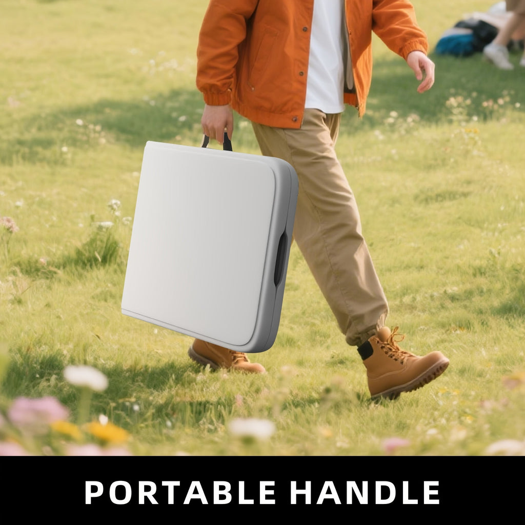 Folding Table 4 Foot Heavy Duty 400 LBS Capacity – 3-Position Adjustable Height Portable Fold-in-Half Table for Camping Party Indoor Outdoor Use 1 or 2 Pack