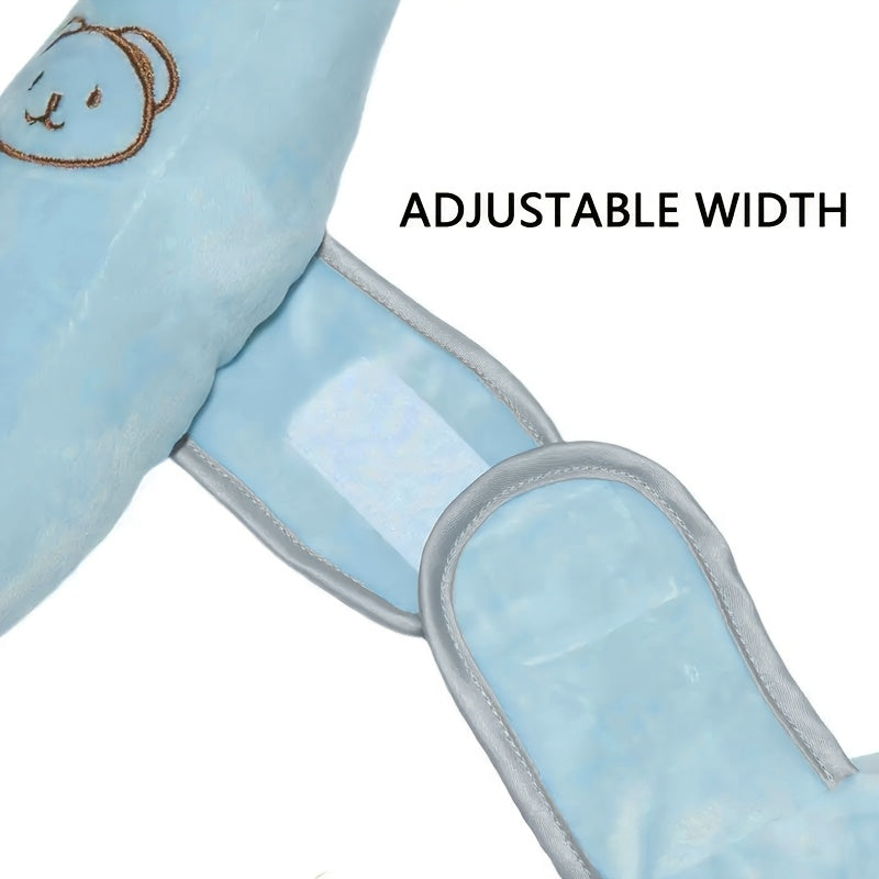 Baby Car Seat Headrest & Stroller Neck Support Pillow, Crescent Moon Bear Head Design, Detachable Easy-Clean Infant Head Support for Car Seat Stroller & Travel, Baby Shower Gift