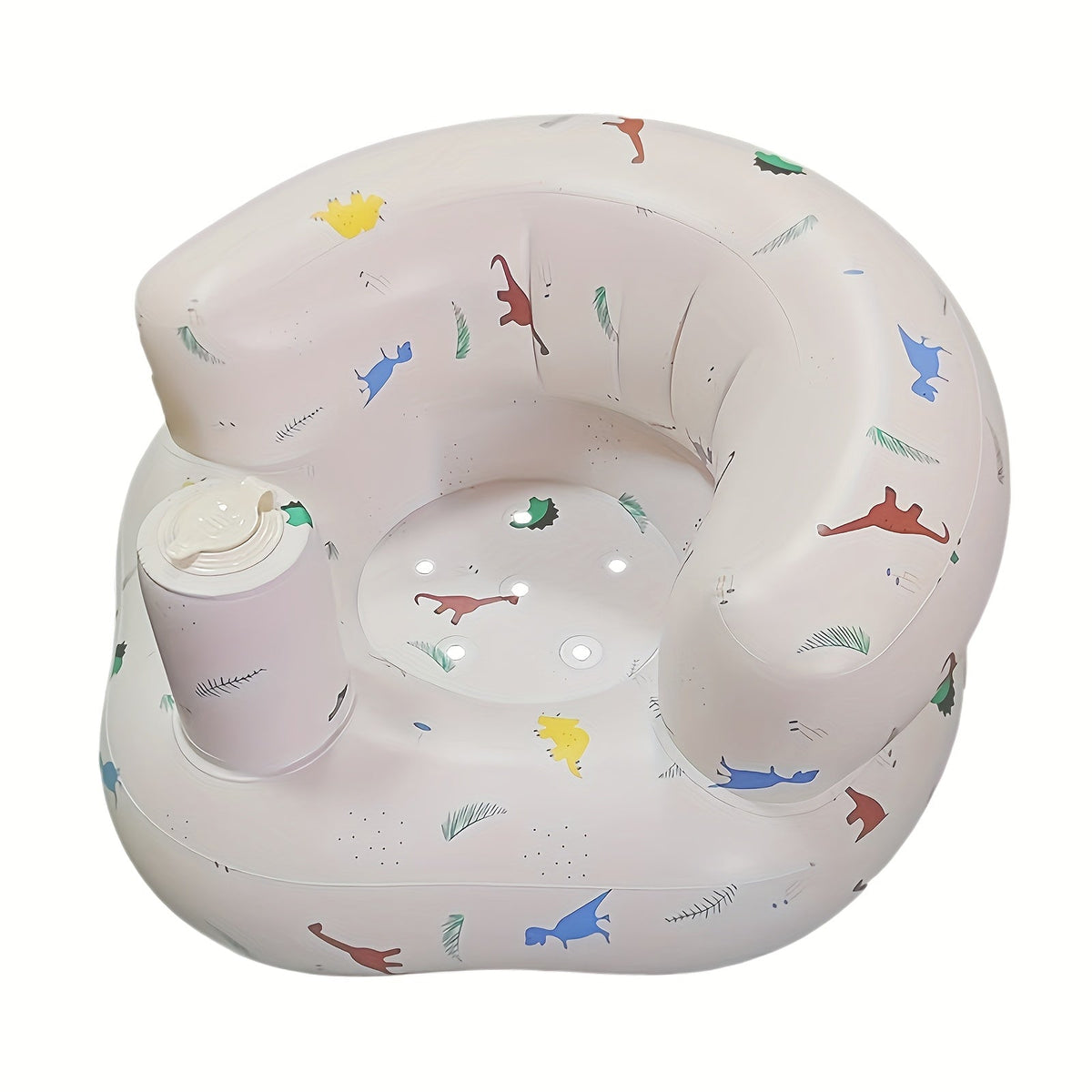 Inflatable Baby Toddler Floor Seat with Air Pump Portable Cushion for Learning to Sit Feeding Camping Travel – Cute Animal Design 0-3 Years