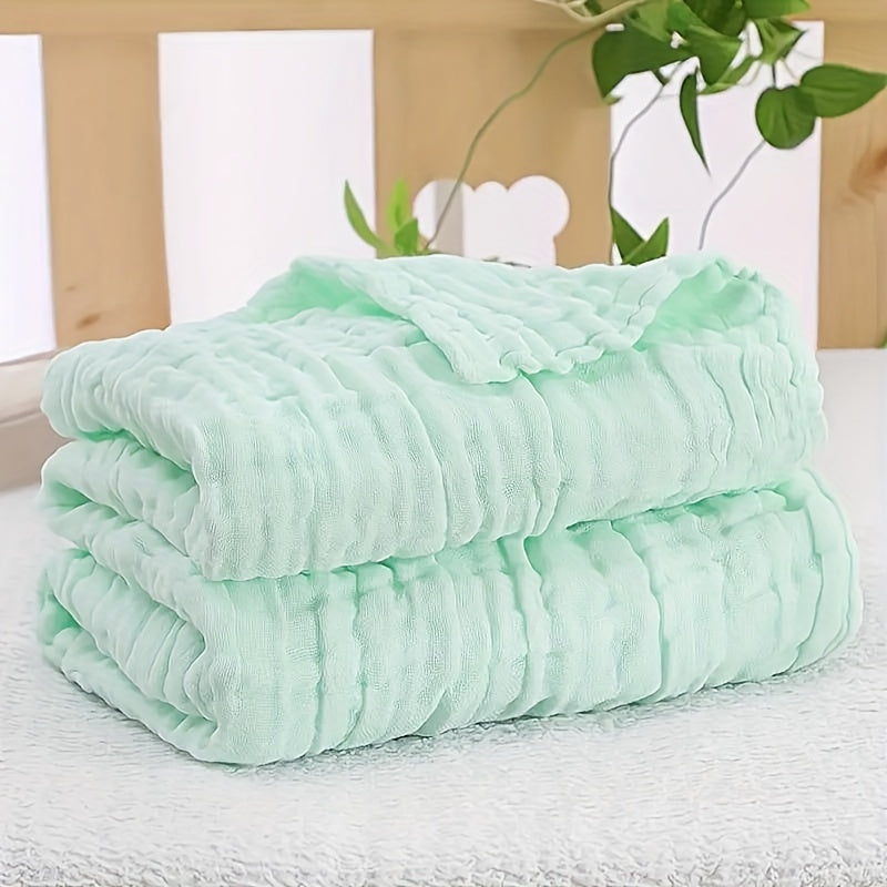 6-Layer Muslin Gauze Baby Bath Towel Blanket, Ultra-Soft Absorbent Bubble Gauze Wrap for Newborn Infant, Skin-Friendly Pure Cotton Swaddle Towel for Boys & Girls