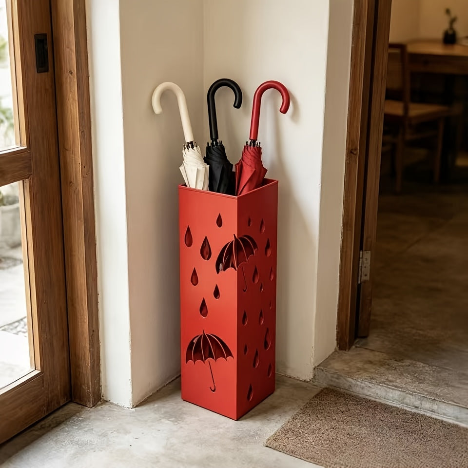 Decorative Umbrella Stand Holder – Creative Storage Bucket for Home Hotel & Entryway in White Black & Red