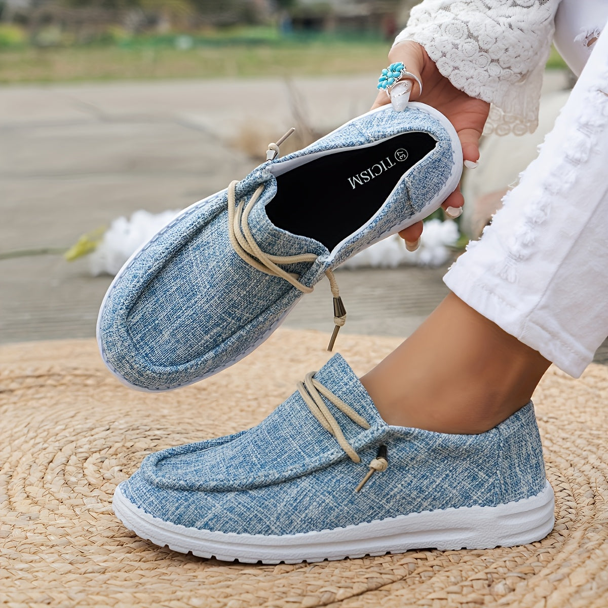 Women's Solid Color Comfort Loafers - Soft Sole, Lightweight & Flat Walking Shoes - Low-Top Daily Footwear - US 6–10 - Blue, Black, Grey, Green, Red & Purple