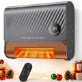 1500W Smart Wall-Mounted Space Heater – 3 Heat Settings Remote & Touch Control 12H Timer Fast Heating Overheat Protection for Bedroom Bathroom & Office in Black