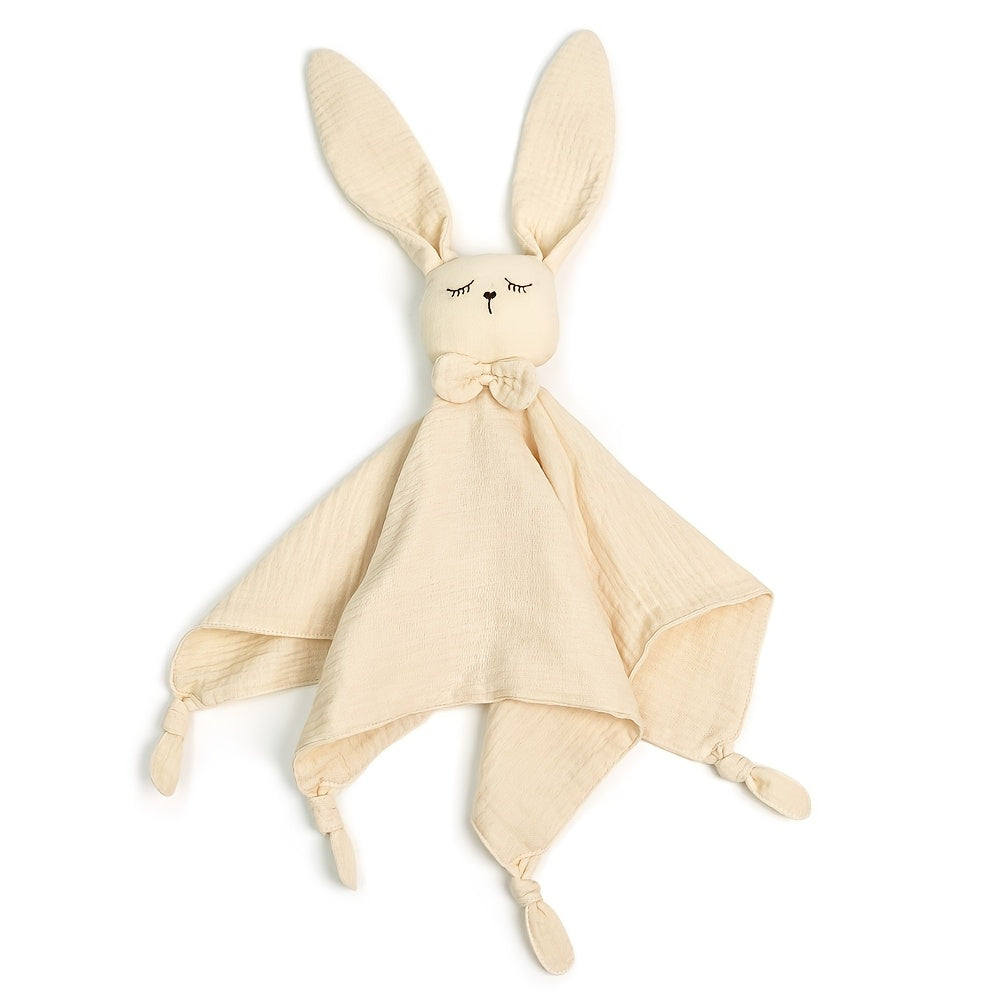 Newborn Baby Bunny Lovey Security Blanket & Rabbit Stuffed Doll, Soft Cuddly Comfort Toy for Boys & Girls, 3 Colors Including Light Blue Pink & Yellow, Baby Shower Gift