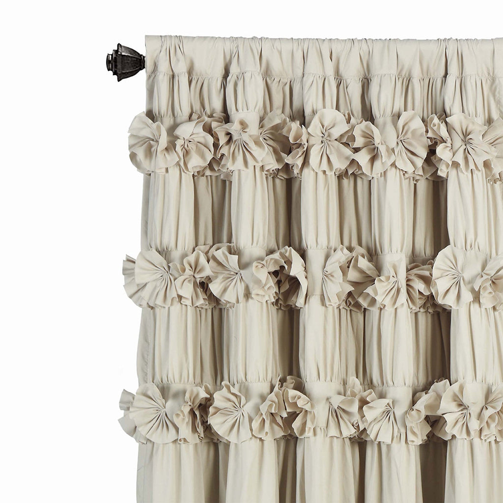 2-Panel 54"x84" Thermal Blackout Curtains – Hand-Ruffled Butterfly Garden Design Room Darkening Energy Saving for Bedroom & Living Room in Peach Pink White Camel Dusty Blue & Black