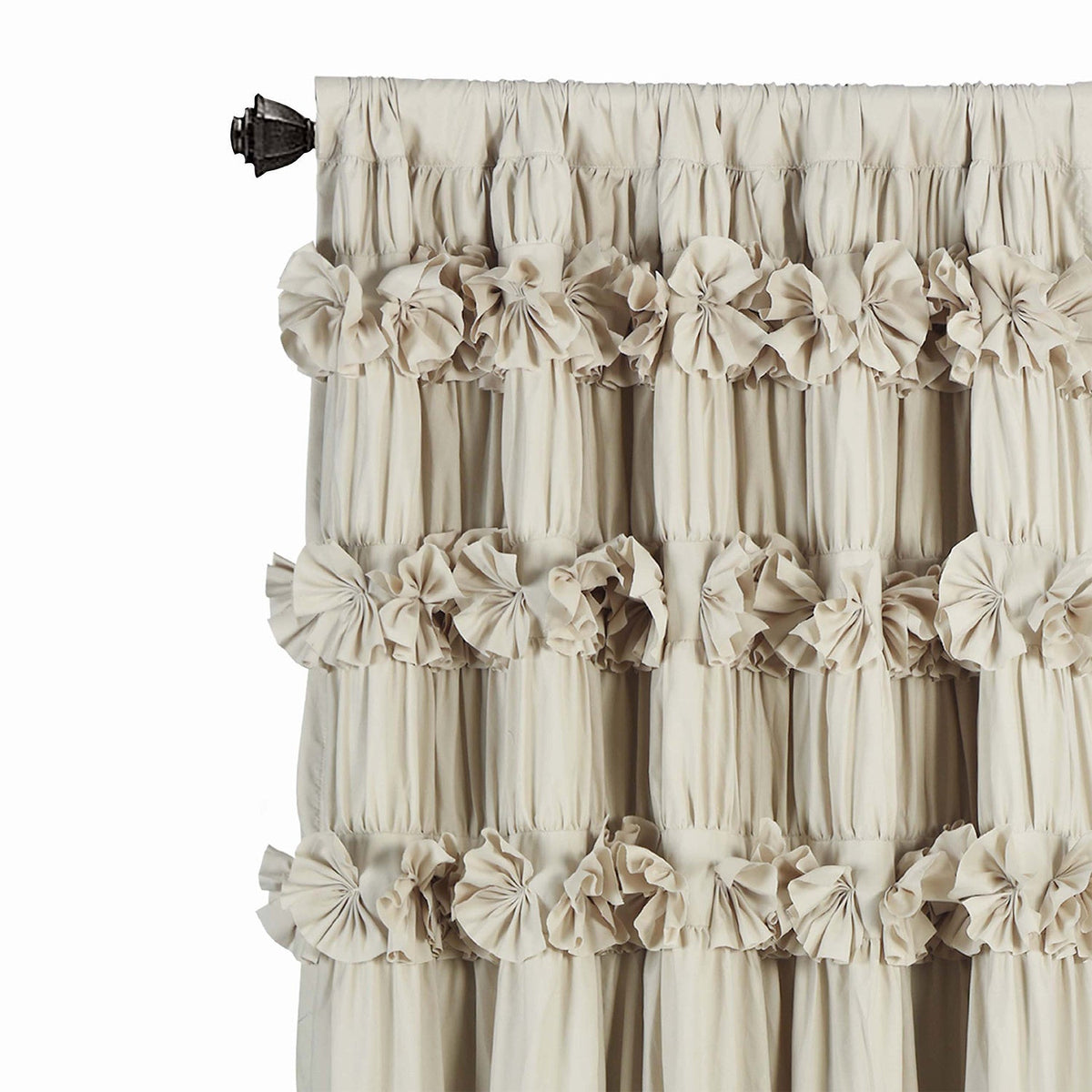 2-Panel 54"x84" Thermal Blackout Curtains – Hand-Ruffled Butterfly Garden Design Room Darkening Energy Saving for Bedroom & Living Room in Peach Pink White Camel Dusty Blue & Black