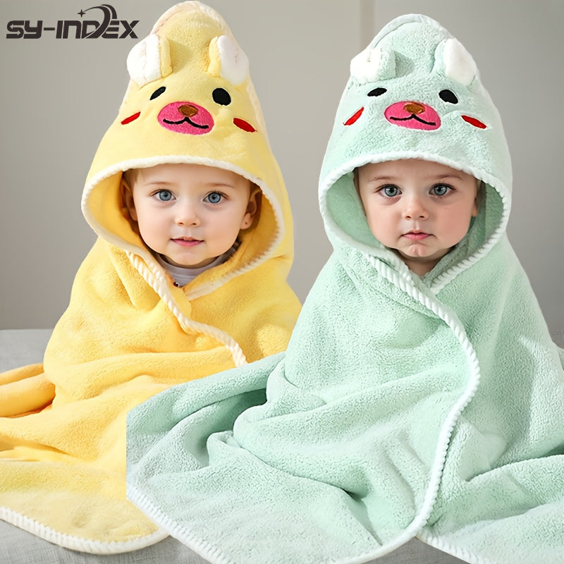 2-Pack Infant & Toddler Hooded Bath Towels, Ultra-Soft Super Absorbent Animal Pattern Hooded Baby Towels for Boys & Girls, 31.5" x 31.5", Multiple Color Combinations