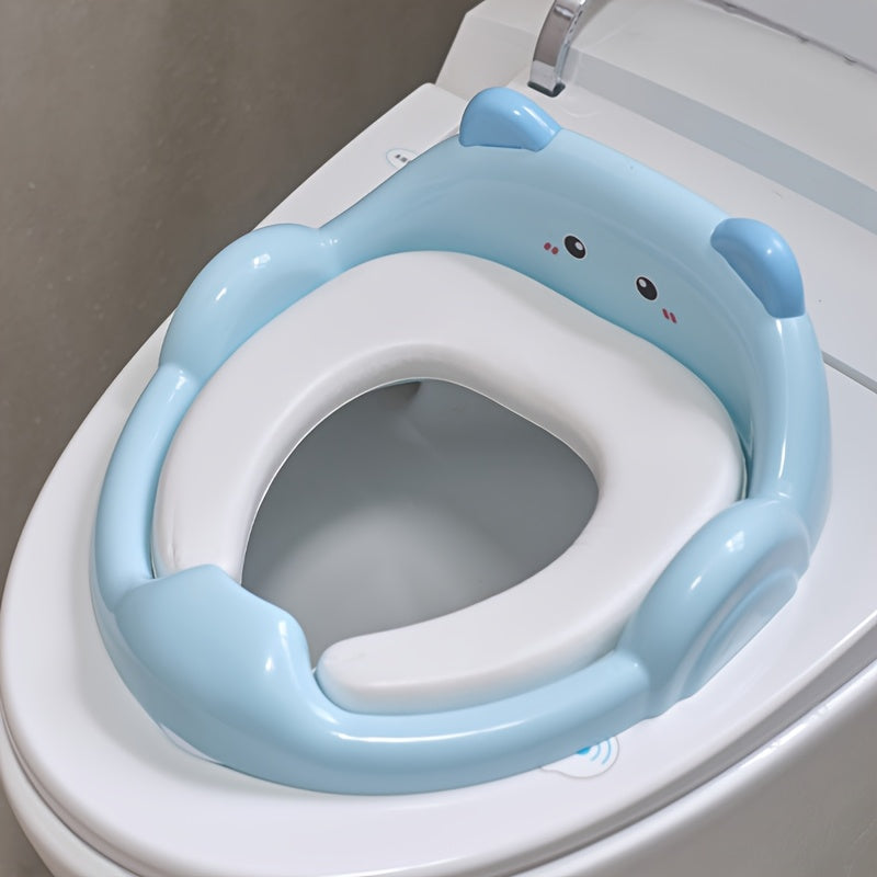 Baby Potty Training Toilet Seat for Boys & Girls, Soft Cushioned Toddler Toilet Seat with Safe Non-Slip Design, Easy to Clean Potty Seat for Toddlers, Pale Yellow Blue & Pink