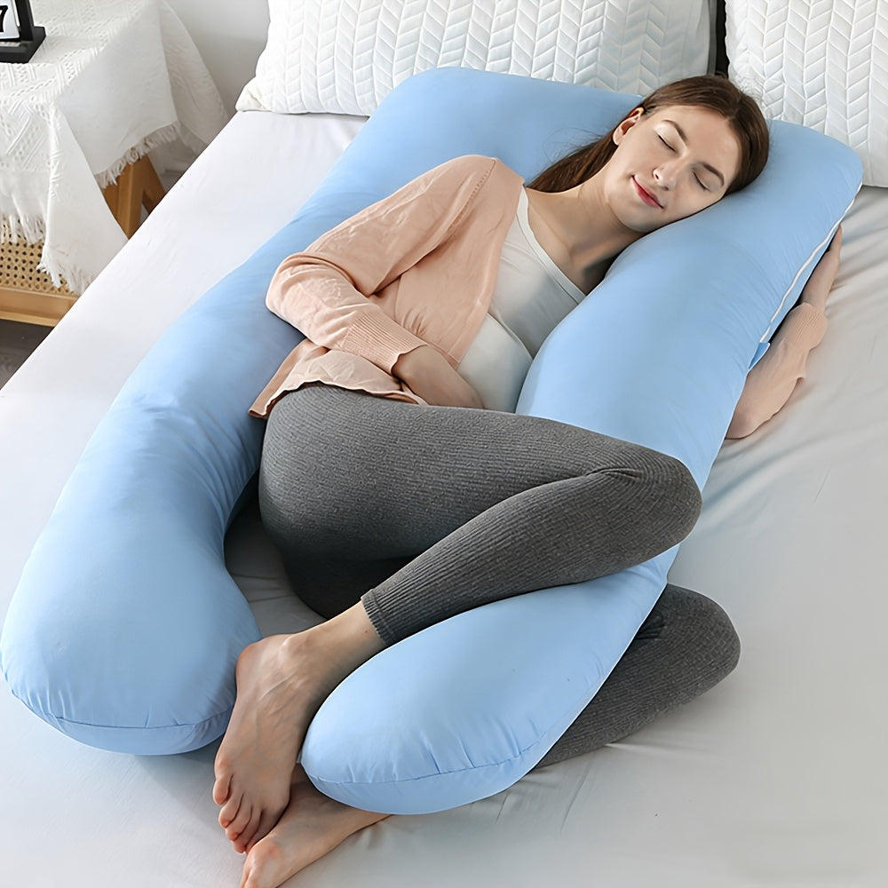 U-Shaped & J-Shaped Pregnancy Pillow, Full Body Maternity Pillow with Removable Cover for Full-Body Support, Machine Washable, All-Season Comfort, Multiple Styles & Colors