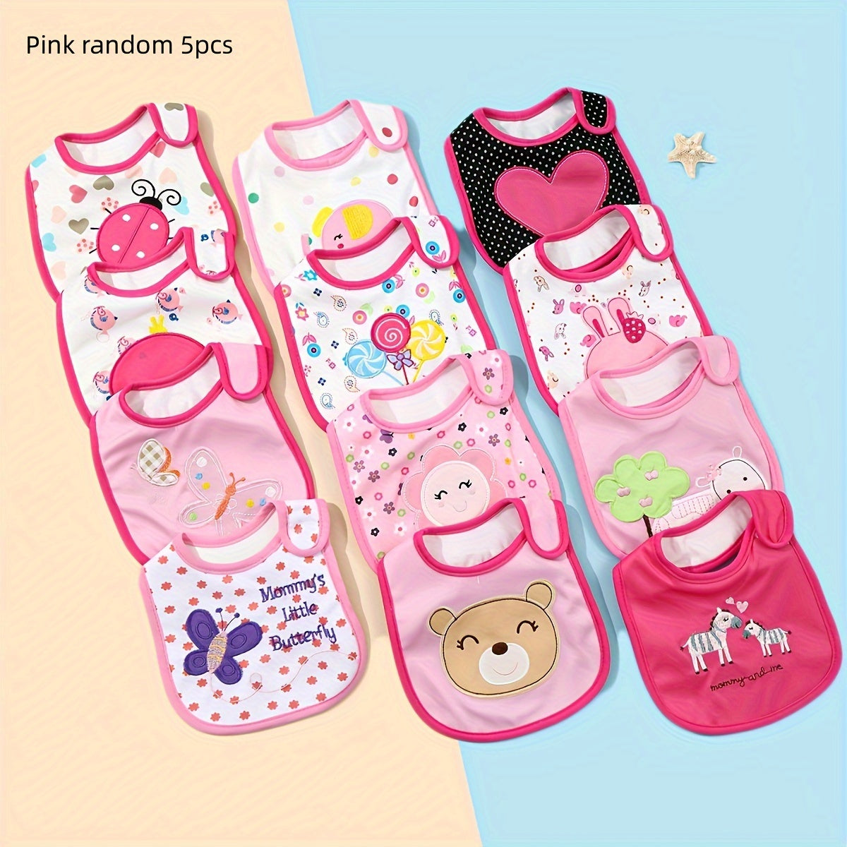 Baby Bibs Set of 5, Soft Newborn Saliva Drool Towel Bandana Bibs for Infant Toddler, Absorbent Feeding Burp Cloth for Boys & Girls, Mixed Color Baby Shower Gift