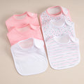 6-Pack Snap Baby Bibs, Soft Absorbent Newborn Saliva Towel Drool Bib Set with Snap Closure for Infants & Toddlers, Pink
