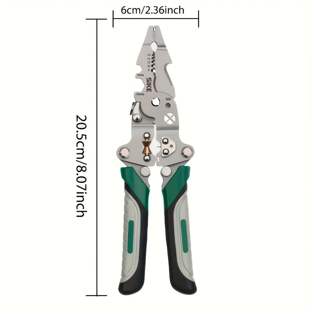 Foldable Multi-Function Industrial-Grade Wire Stripper - Precision Cutting, Crimping & Stripping Tool for Electricians & All Electrical Work